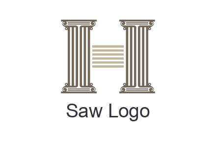 court column forming letter h logo