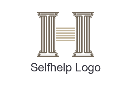 court column forming letter h logo
