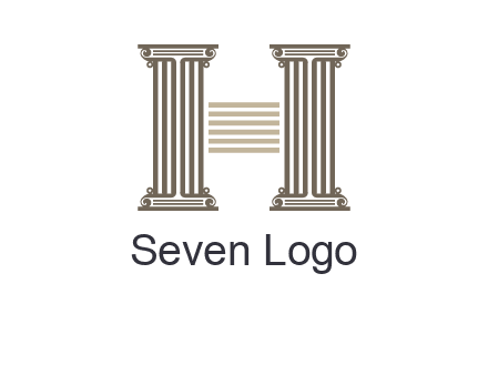 court column forming letter h logo