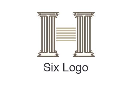 court column forming letter h logo