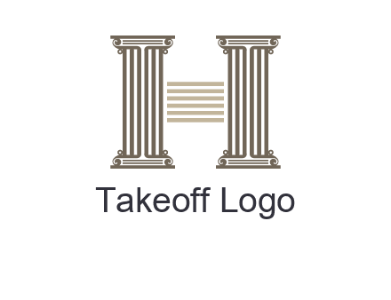 court column forming letter h logo