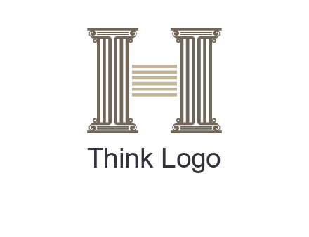 court column forming letter h logo