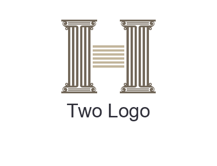 court column forming letter h logo