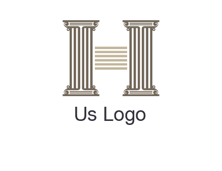 court column forming letter h logo