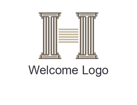 court column forming letter h logo