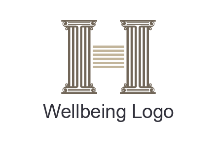 court column forming letter h logo