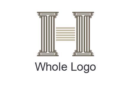 court column forming letter h logo