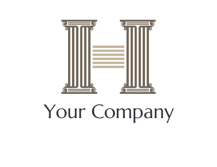 court column forming letter h logo