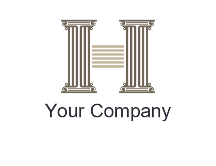 court column forming letter h logo
