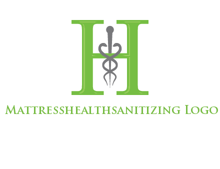 medical sign between the letter h logo