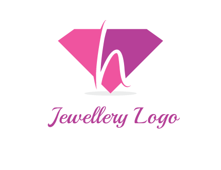 letter h placed in front of a diamond shape logo
