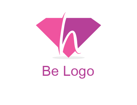 letter h placed in front of a diamond shape logo