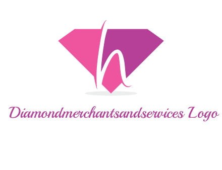 letter h placed in front of a diamond shape logo
