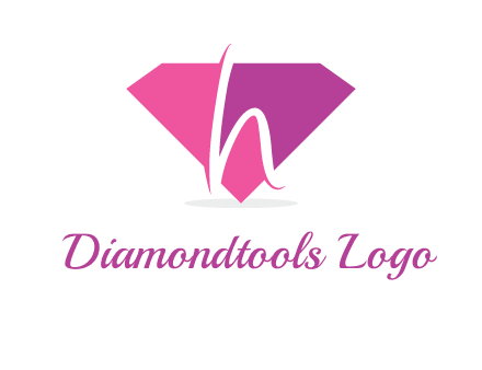 letter h placed in front of a diamond shape logo