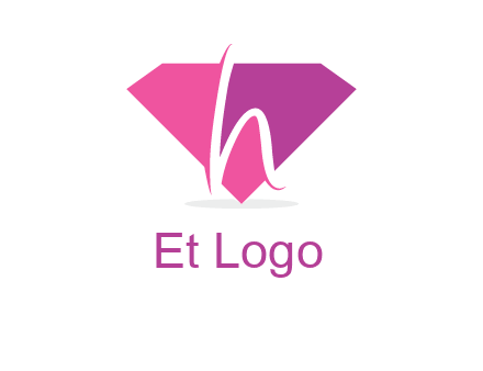 letter h placed in front of a diamond shape logo