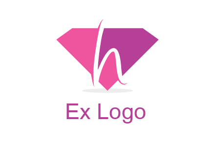 letter h placed in front of a diamond shape logo