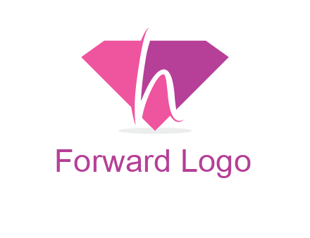 letter h placed in front of a diamond shape logo