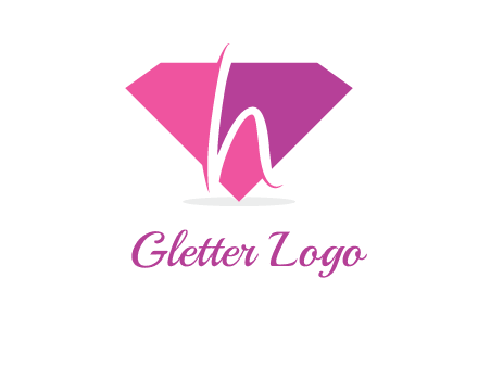 letter h placed in front of a diamond shape logo