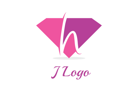 letter h placed in front of a diamond shape logo
