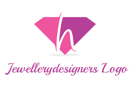 letter h placed in front of a diamond shape logo