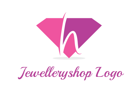 letter h placed in front of a diamond shape logo