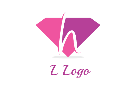 letter h placed in front of a diamond shape logo
