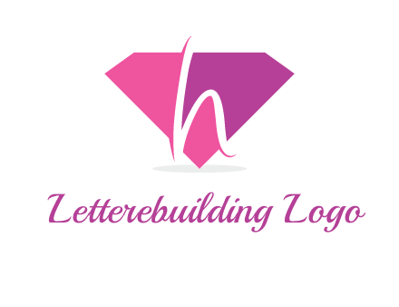 letter h placed in front of a diamond shape logo