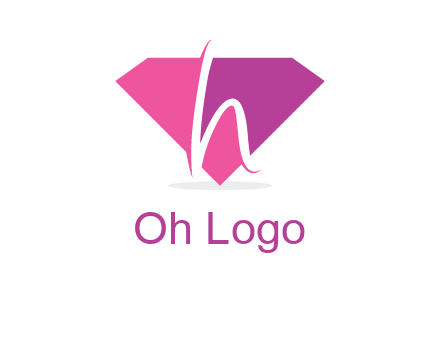 letter h placed in front of a diamond shape logo