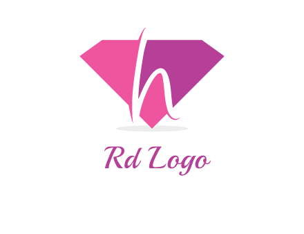 letter h placed in front of a diamond shape logo