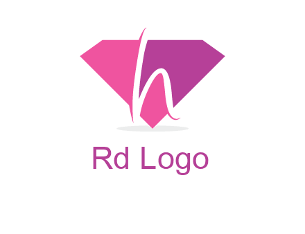 letter h placed in front of a diamond shape logo
