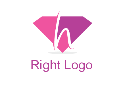 letter h placed in front of a diamond shape logo