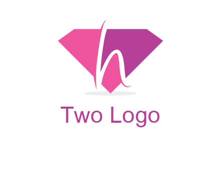 letter h placed in front of a diamond shape logo