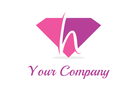 letter h placed in front of a diamond shape logo