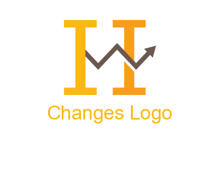 letter h incorporated with arrow going up logo