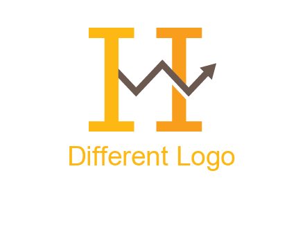 letter h incorporated with arrow going up logo