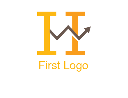 letter h incorporated with arrow going up logo