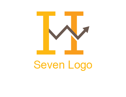 letter h incorporated with arrow going up logo