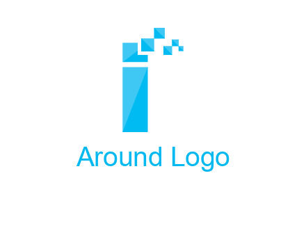 letter i incorporated with pixels logo