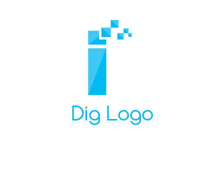 letter i incorporated with pixels logo