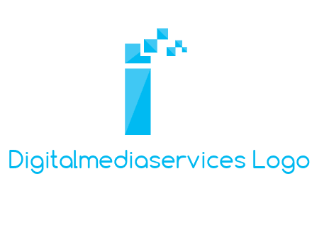 letter i incorporated with pixels logo