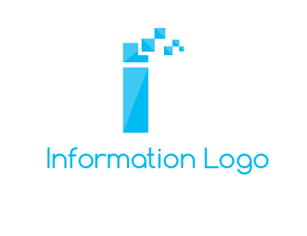 letter i incorporated with pixels logo