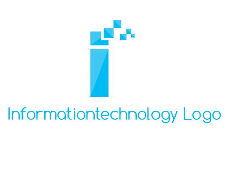 letter i incorporated with pixels logo