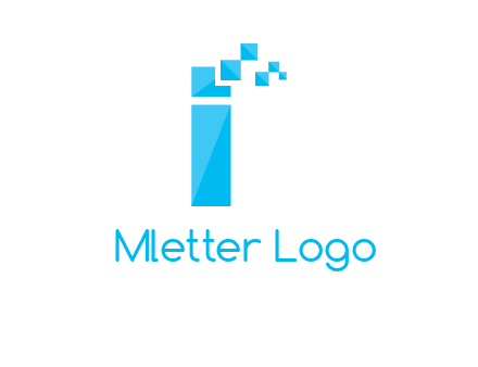 letter i incorporated with pixels logo