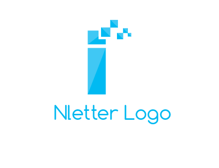 letter i incorporated with pixels logo