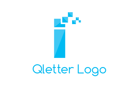 letter i incorporated with pixels logo