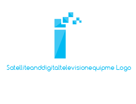 letter i incorporated with pixels logo