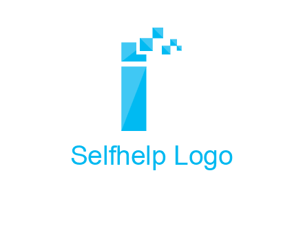 letter i incorporated with pixels logo