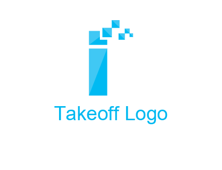 letter i incorporated with pixels logo