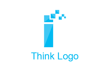 letter i incorporated with pixels logo