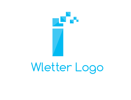 letter i incorporated with pixels logo